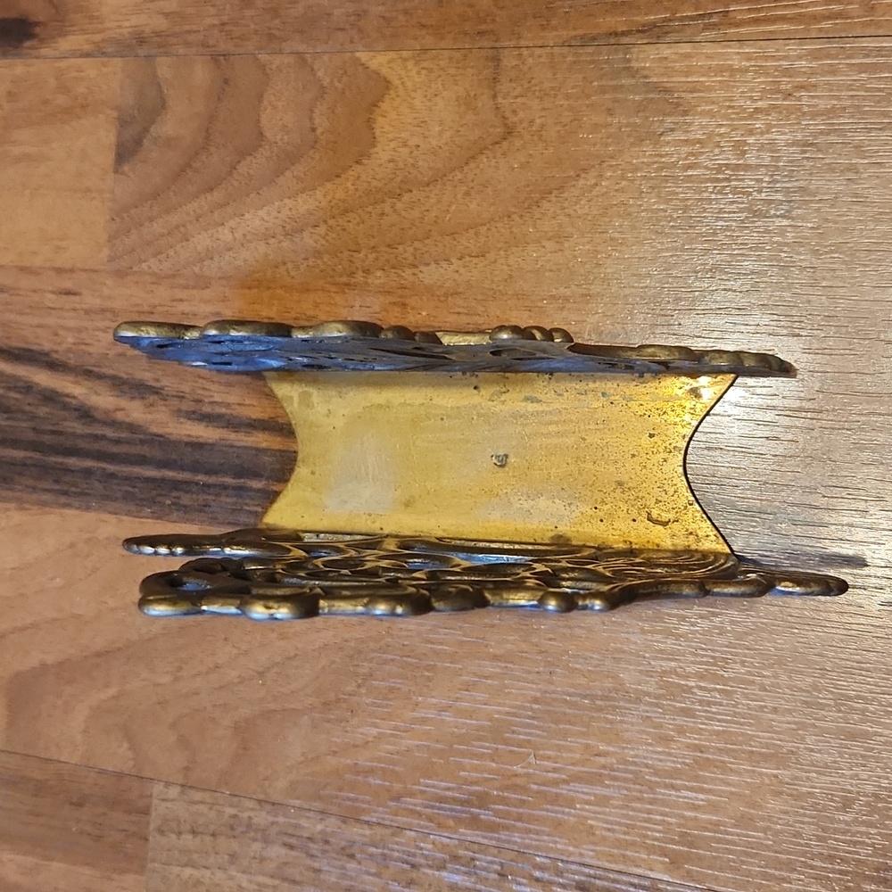 Vintage Brass Art Nouveau Style Napkin Holder - Picture 8 of 13
